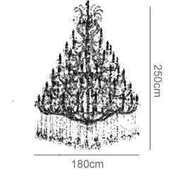 Lampadario di cristallo di lusso con decorazione da soffitto con 96 luci