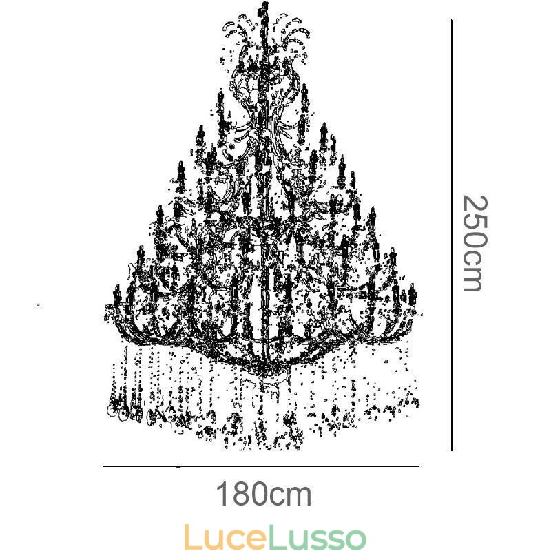 Lampadario di cristallo di lusso con decorazione da soffitto con 96 luci