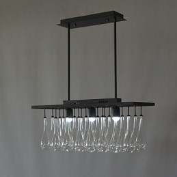 Lampadario moderno contemporaneo in metallo dipinto in cristallo