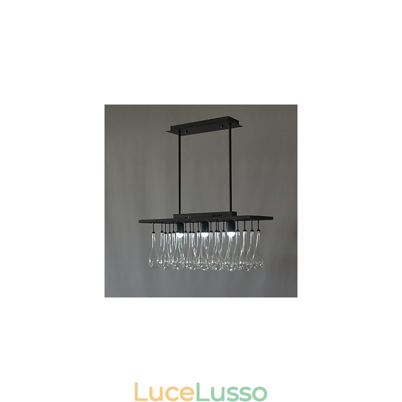 Lampadario moderno contemporaneo in metallo dipinto in cristallo