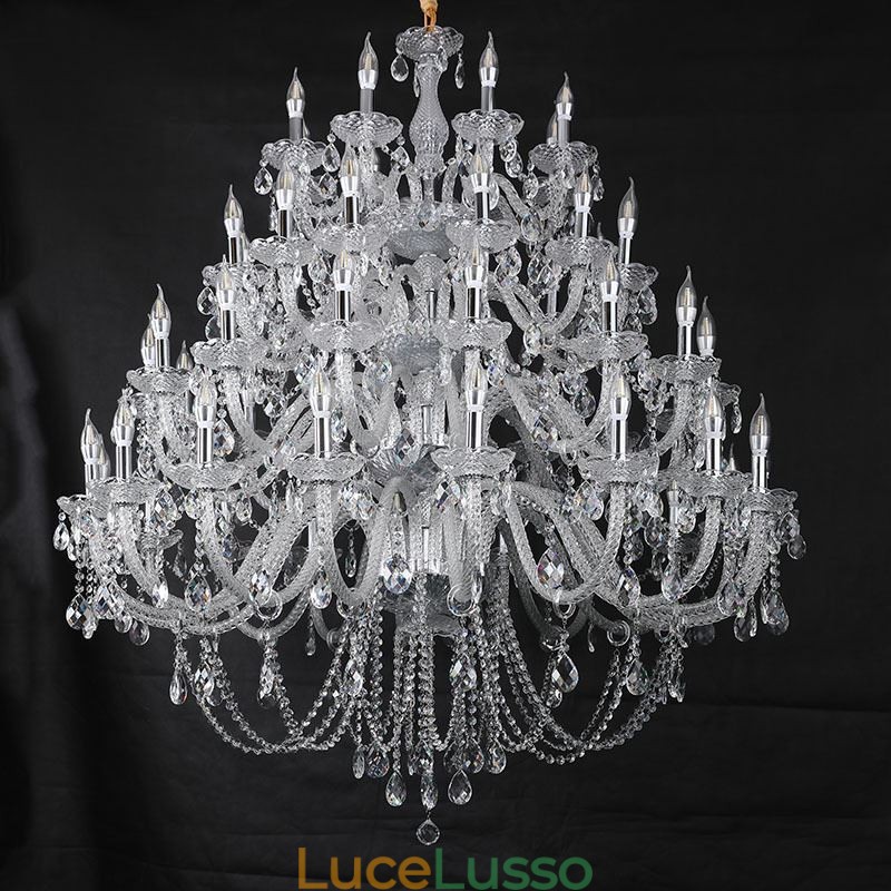 Lampadario di cristallo europeo con 53 luci