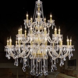 Lampadario di cristallo di lusso con decorazione a soffitto con 32 luci