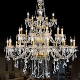 Lampadario di cristallo di lusso con decorazione a soffitto con 32 luci