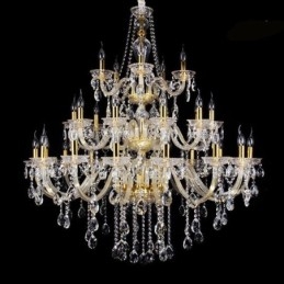 Lampadario di cristallo di lusso con decorazione a soffitto con 32 luci