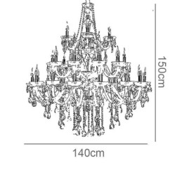 Lampadario di cristallo di lusso con decorazione a soffitto con 32 luci