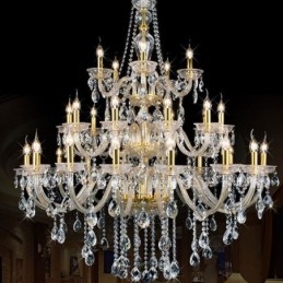 Lampadario di cristallo di lusso con decorazione a soffitto con 32 luci