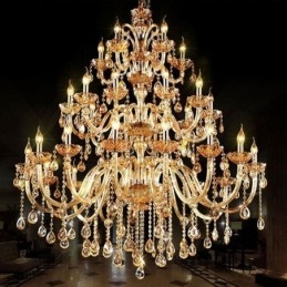 Lampadario di cristallo europeo, lampada da soffitto di lusso con 30 luci