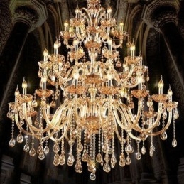 Lampadario di cristallo europeo, lampada da soffitto di lusso con 30 luci