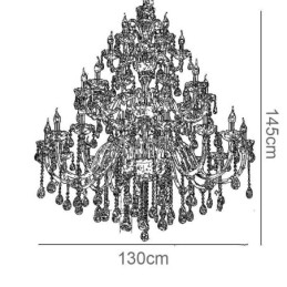 Lampadario di cristallo europeo, lampada da soffitto di lusso con 30 luci