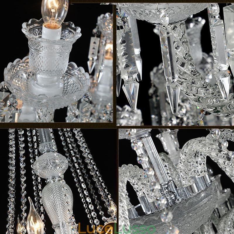 Lampadario di cristallo europeo con 48 luci