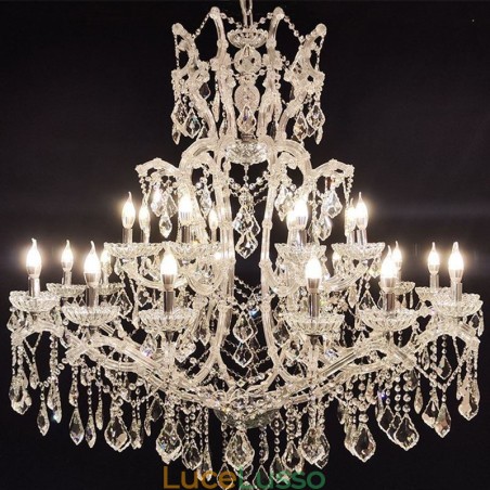 Lampadario di cristallo europeo Decorazione plafoniera con 24 luci Lampadario di cristallo europeo Decorazione plafoniera con 24 luci