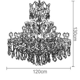 Lampadario di cristallo europeo Decorazione plafoniera con 24 luci
