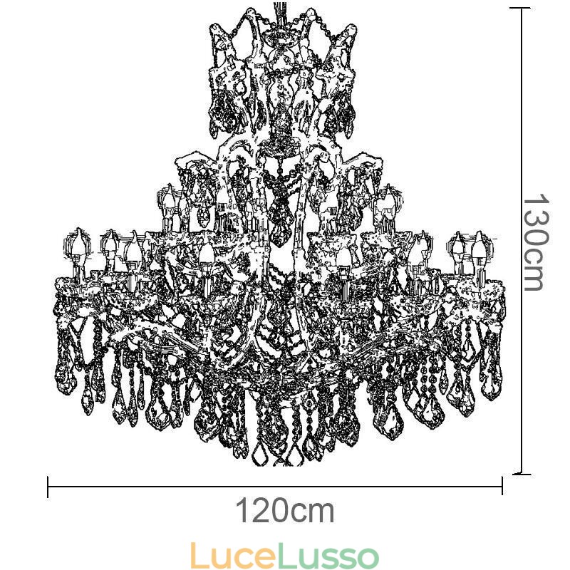 Lampadario di cristallo europeo Decorazione plafoniera con 24 luci