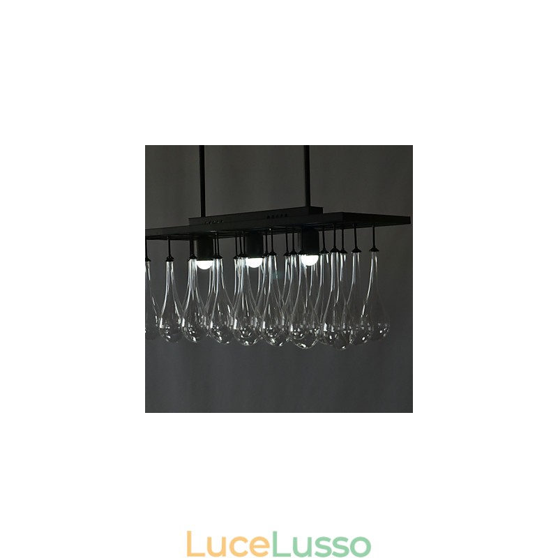 Lampadario moderno contemporaneo in metallo dipinto in cristallo
