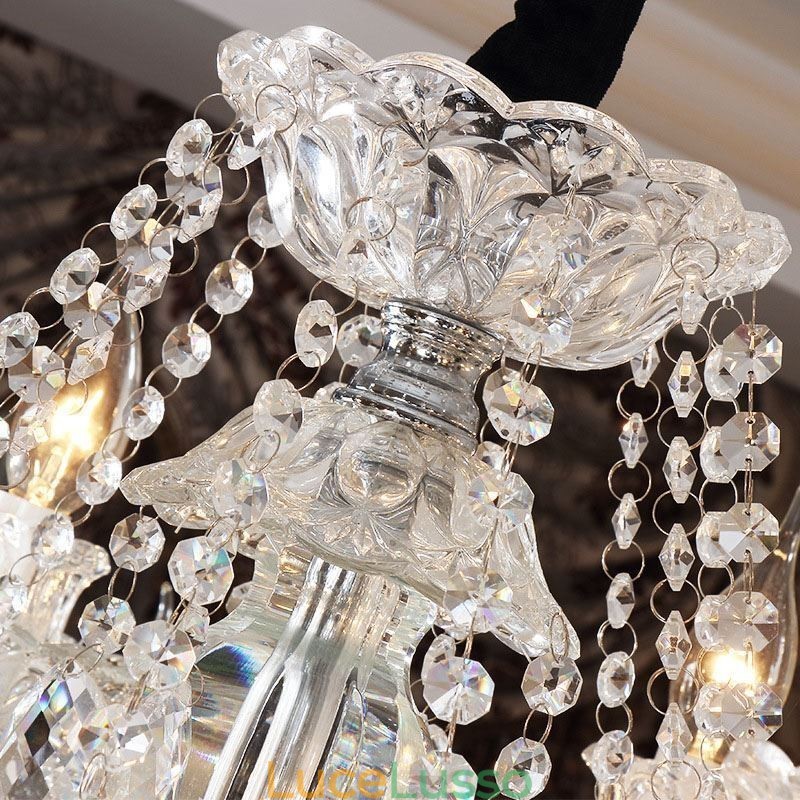 Lampadario di cristallo europeo con 32 luci, lampada da soffitto decorativa di lusso