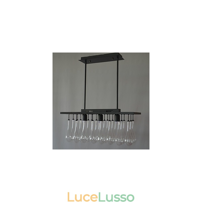 Lampadario moderno contemporaneo in metallo dipinto in cristallo