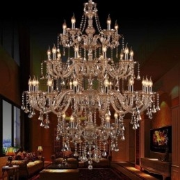 Lampadario in cristallo Cognac con 35 luci