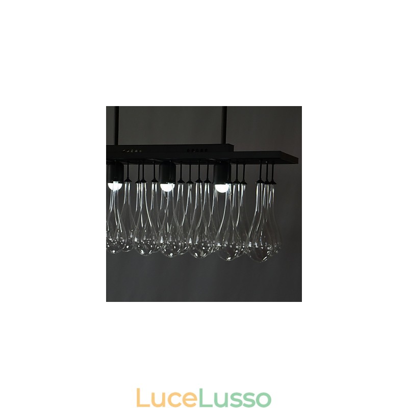 Lampadario moderno contemporaneo in metallo dipinto in cristallo