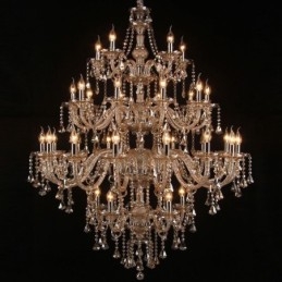 Lampadario in cristallo Cognac con 35 luci