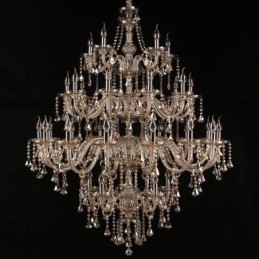 Lampadario in cristallo Cognac con 35 luci