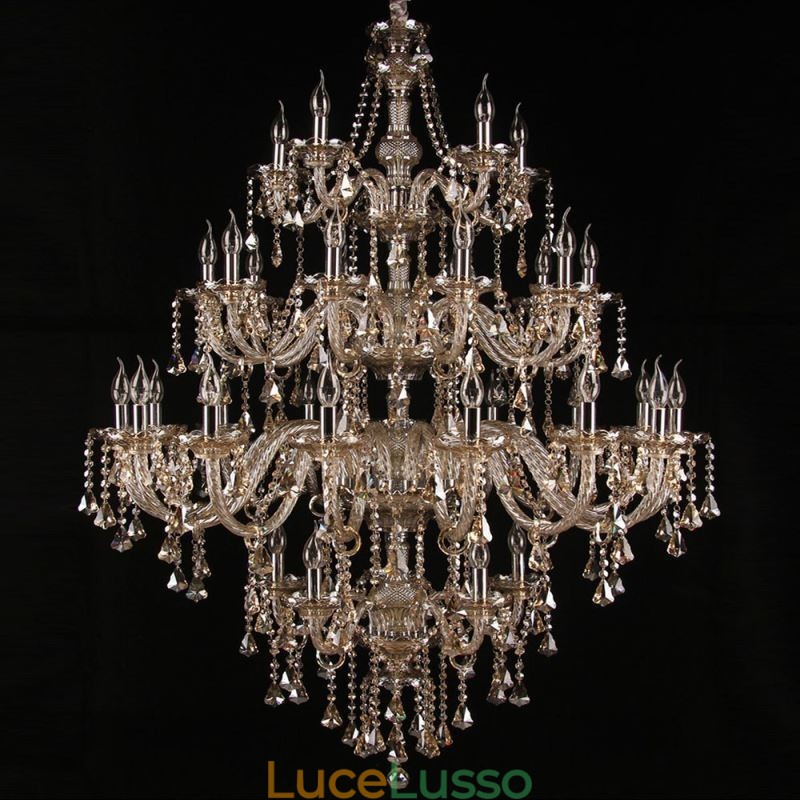 Lampadario in cristallo Cognac con 35 luci