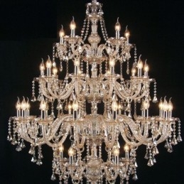 Lampadario in cristallo Cognac con 35 luci