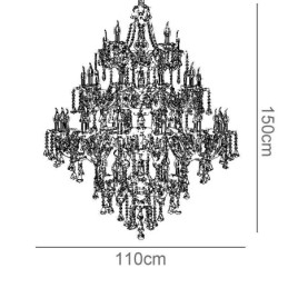 Lampadario in cristallo Cognac con 35 luci