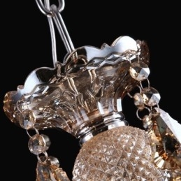 Lampadario in cristallo Cognac con 35 luci