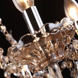 Lampadario di cristallo europeo color cognac con 40 luci