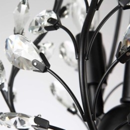 Lampadario retrò nero in cristallo da soffitto