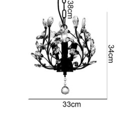 Lampadario retrò nero in cristallo da soffitto