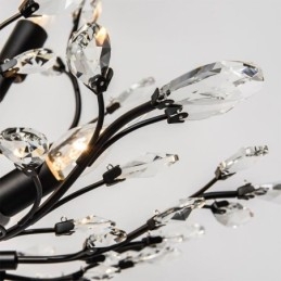 Lampadario retrò nero in cristallo da soffitto
