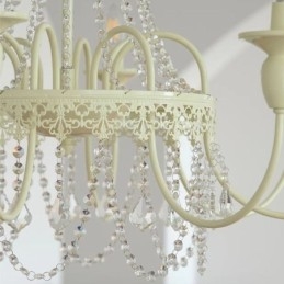 Lampadario in cristallo nordico, vernice artigianale, luce da soffitto color crema