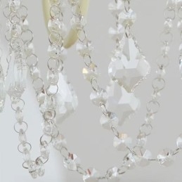 Lampadario in cristallo nordico, vernice artigianale, luce da soffitto color crema