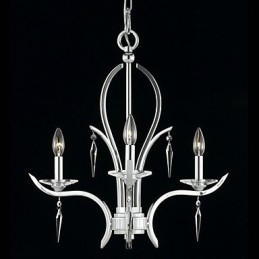 Elegante lampadario di cristallo con 3 luci a candela
