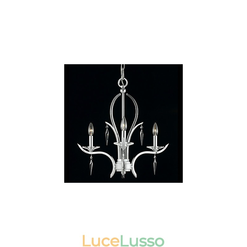 Elegante lampadario di cristallo con 3 luci a candela