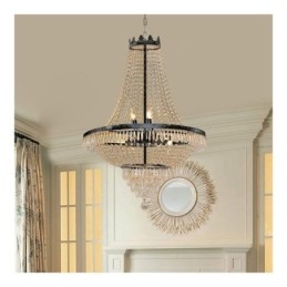 Lampadario di cristallo classico stile impero nero lampada a sospensione 9 luci