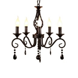 Lampadario rustico in ferro battuto 5 luci