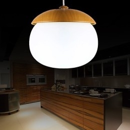Lampadario in legno e bambù in stile moderno e contemporaneo