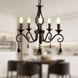 Lampadario rustico in ferro battuto 5 luci