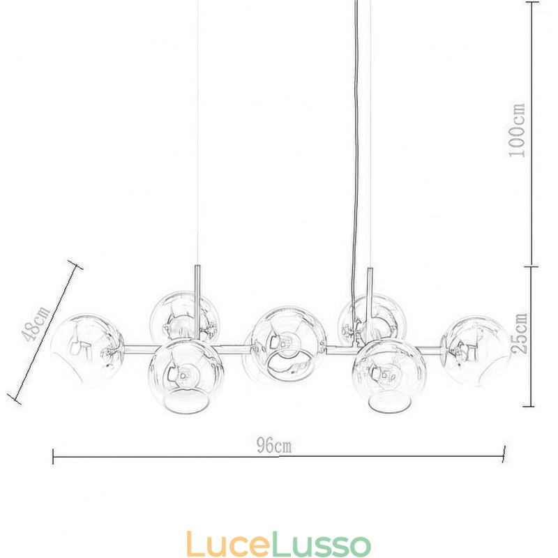 Lampada a sospensione moderna Magic Bean semplice 8 luci