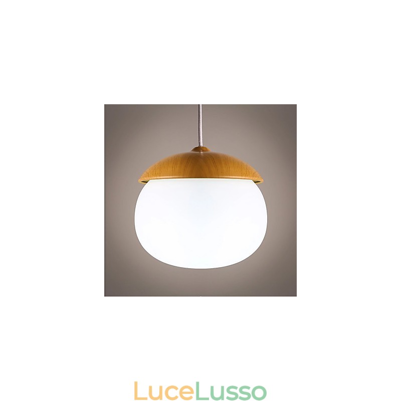 Lampadario in legno e bambù in stile moderno e contemporaneo