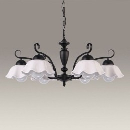 Lampadario a sospensione in ferro nordico con paralume in vetro a forma di fiore