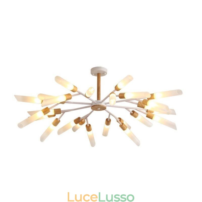 Lampada a sospensione nordica moderna in legno massello
