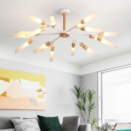 Lampada a sospensione nordica moderna in legno massello