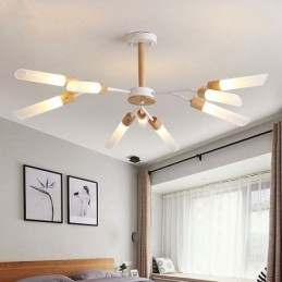 Lampada a sospensione nordica moderna in legno massello