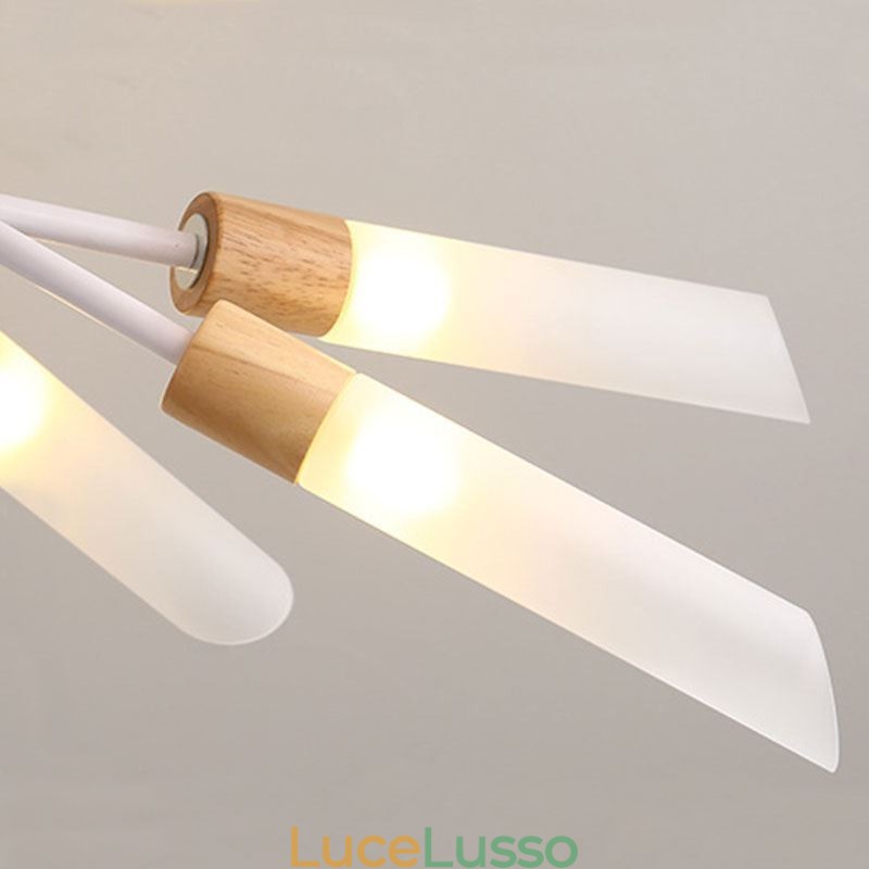 Lampada a sospensione nordica moderna in legno massello