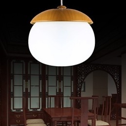Lampadario in legno e bambù in stile moderno e contemporaneo