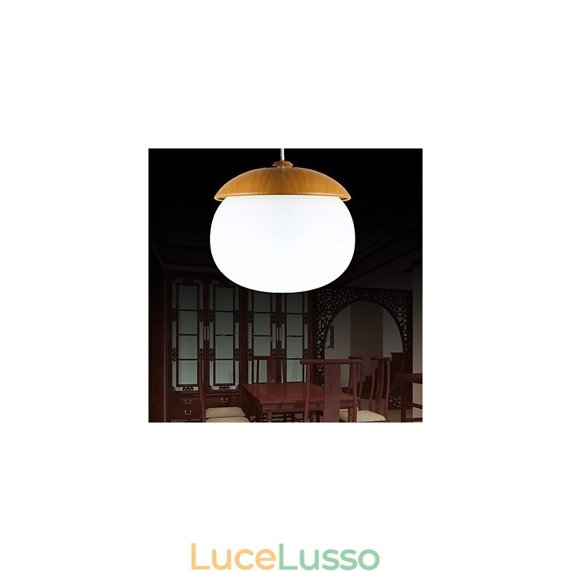 Lampadario in legno e bambù in stile moderno e contemporaneo