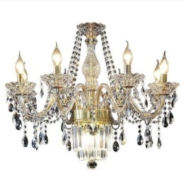 Grande lampadario di cristallo, lampada a sospensione classica europea